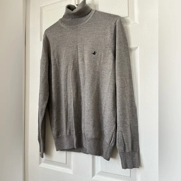 Brooksfield Gray Wool Turtleneck Sweater Men's Large Size 50 - Picture 7 of 7